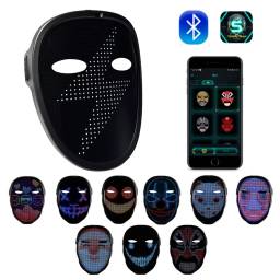 Mascara LED Inteligente Bluetooth RGB Recargable Diseos Editables